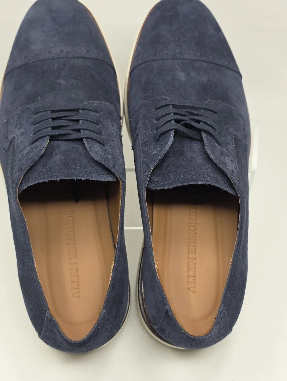 Allen Edmonds Caleb Hybrid Navy Blue Cap Toe Derby Oxford Dress Shoes Mens 9.5 D